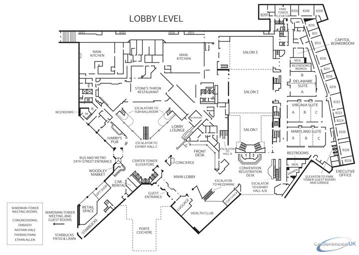 Floor plan for Marriott Wardman Park Hotel6538